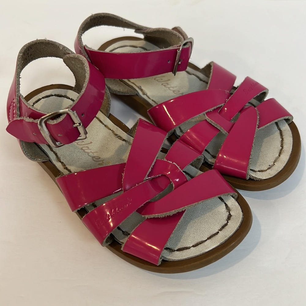 Salt Water Sandals by Hoy Pink Patent Leather Kids Sandals